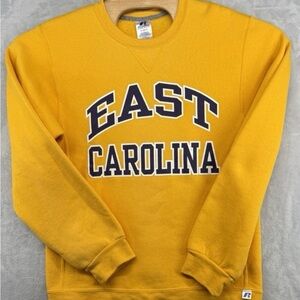Russell Athletic Men's Yellow East Carolina Crewneck Sweater
